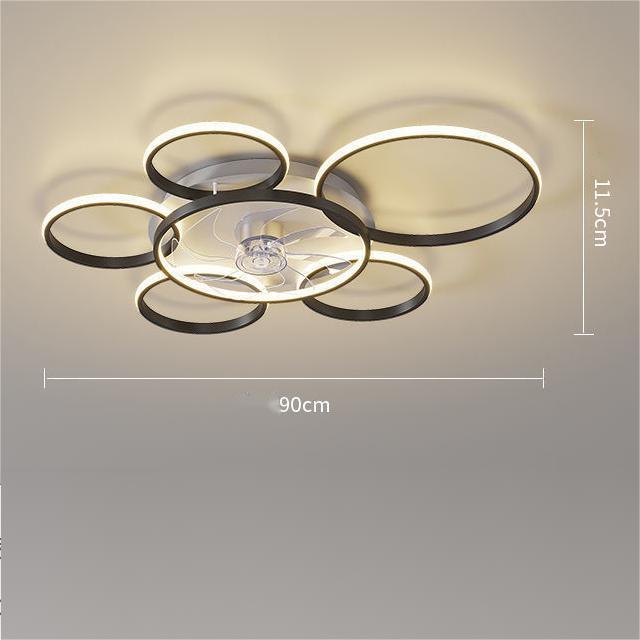Nordic PC Blade Acrylic Flush Mount LED Ceiling Fan | Stepless Dimming, 2 Models, Black/White & Gold, 110-240V