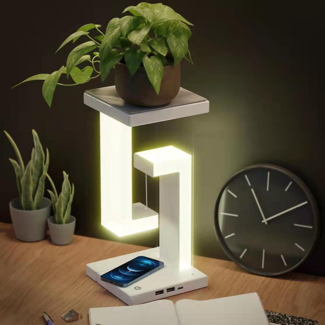 Magnetic Levitation Foldable LED Desk Lamp | Touch Control, Flicker-Free Eye Protection, USB, Optional Wireless Charging