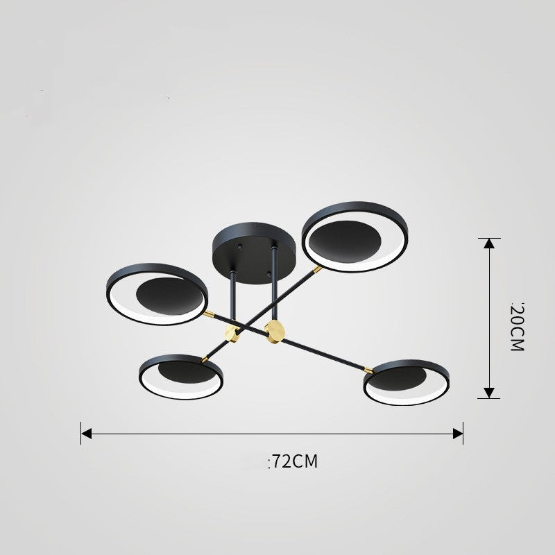 AH-3535 Nordic Glass Molecular LED Ceiling Light | Tricolor Dimming, 4/6/8 Heads, Ø720mm, CE Certified, 220V