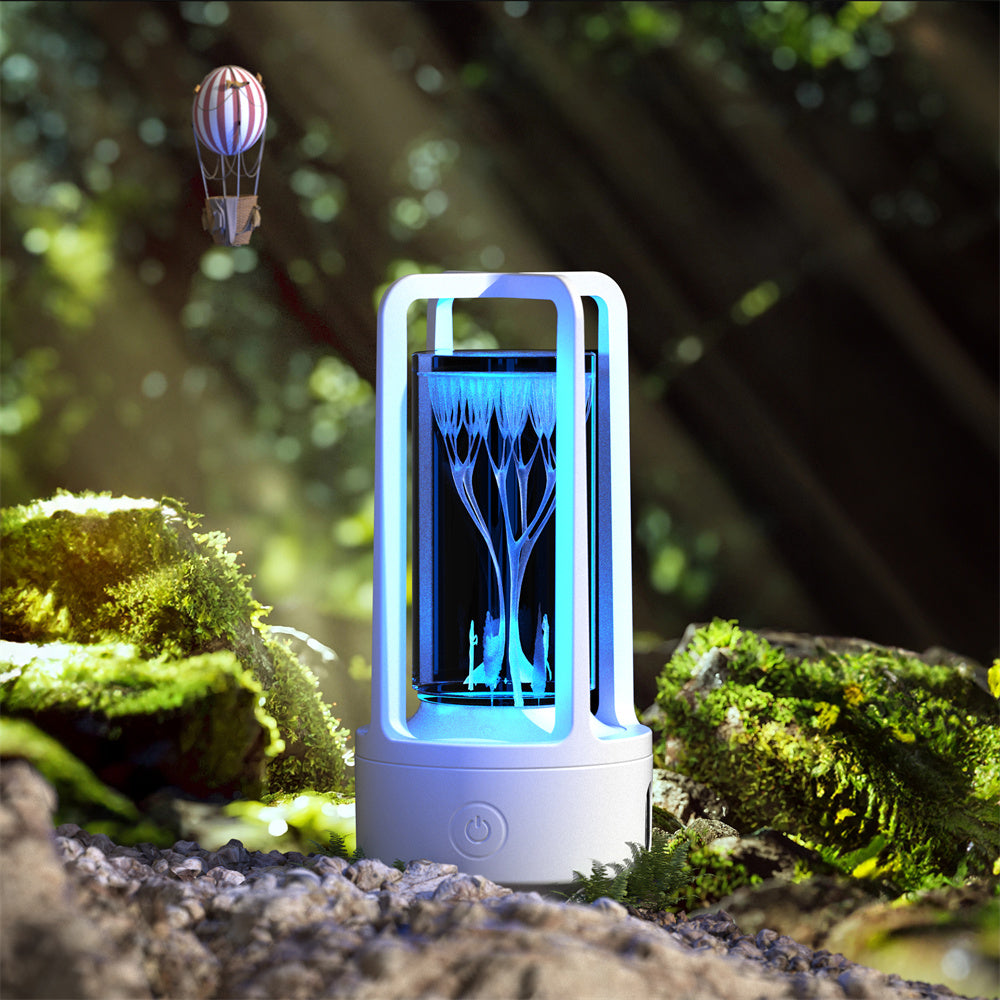 2-in-1 Bluetooth Speaker & LED Night Lamp | Acrylic & Crystal | Touch Sensor | 2,500mAh | 5W | Wireless Charging | 13 Motifs | Black & White | Valentine's Day Gift | Home & Party Decor