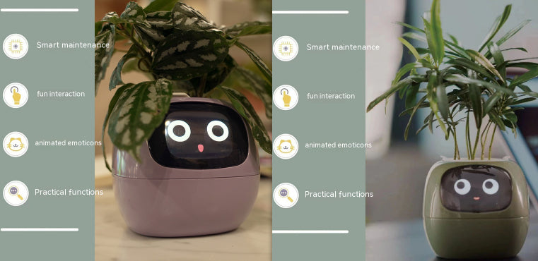 Smart AI Electronic Plant Pot – 7 Sensors, 49+ Expressions & Intelligent Water Monitor