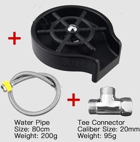 Stainless Steel High-Pressure Cup Washer | Automatic Push | Bar & Kitchen | Black, Gold & Silver | Multiple Sizes & Brush Attachments