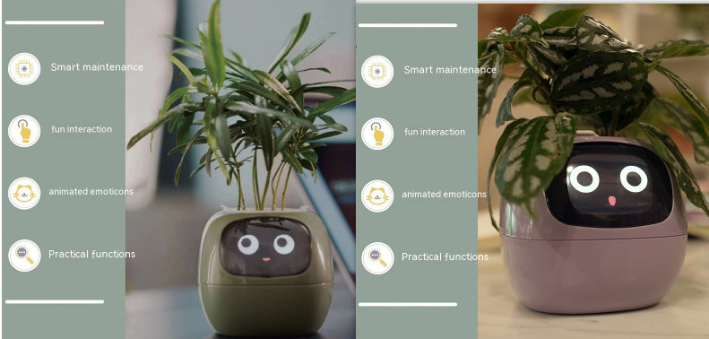 Smart AI Electronic Plant Pot – 7 Sensors, 49+ Expressions & Intelligent Water Monitor