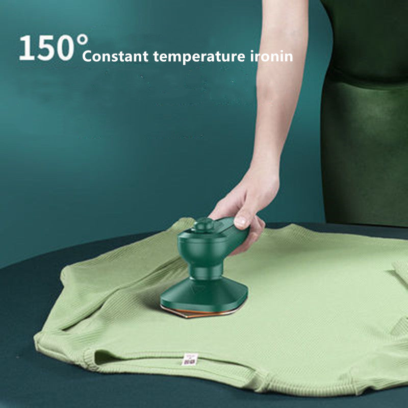 Portable Mini Steam Iron | 33W | 100–240V Universal | Ceramic Panel | Wet & Dry | 2-Stage Temp | Hang & Flat | AU, EU & US Plug | Dark Green