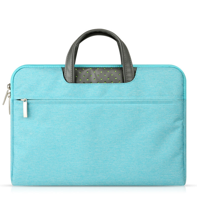 Faux Leather & Nylon Laptop Sleeve Bag | 11"–15.6" | Waterproof | Blue, Grey, Khaki & Rose Red