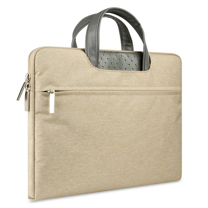 Faux Leather & Nylon Laptop Sleeve Bag | 11"–15.6" | Waterproof | Blue, Grey, Khaki & Rose Red
