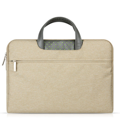 Faux Leather & Nylon Laptop Sleeve Bag | 11"–15.6" | Waterproof | Blue, Grey, Khaki & Rose Red