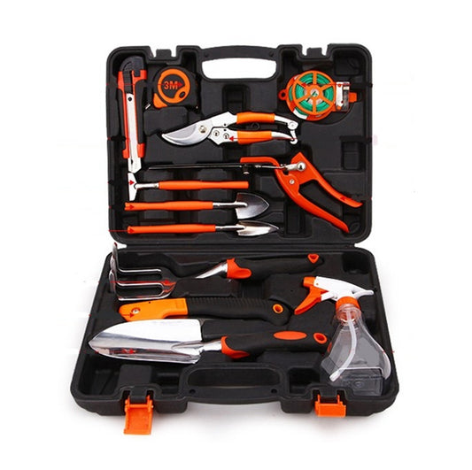 12-Piece Alloy Steel Garden Tool Set | Household Garden Kit | Trowel, Rake, Cultivator & More | 39×28×9cm | Durable & Lightweight | Home Garden & Planting