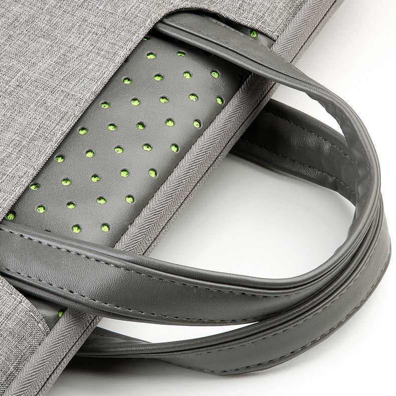 Faux Leather & Nylon Laptop Sleeve Bag | 11"–15.6" | Waterproof | Blue, Grey, Khaki & Rose Red