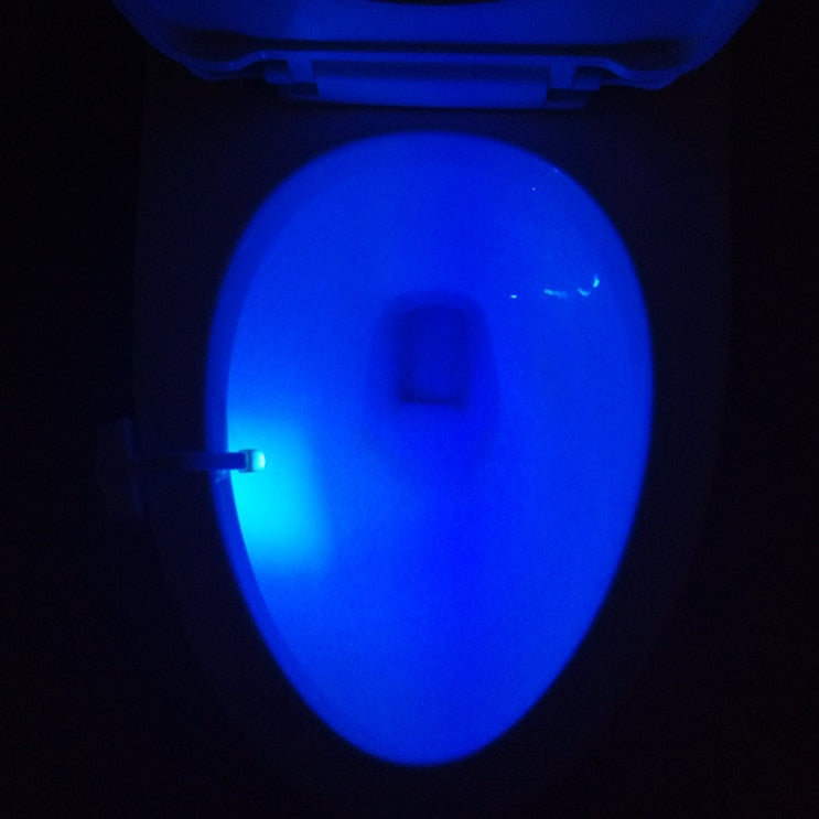 Motion Sensor Toilet Night Light | 8 & 16 Colours | PIR | Light-Sensitive | 3×AAA Battery | 6.5×7cm | Fits Any Toilet | Bedroom & Bathroom Safety Light