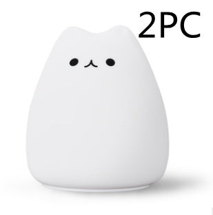 Cat-Shaped Silicone LED Night Light | Touch Sensor | 7-Colour Changing | 15hr Battery | USB & Battery | Kids, Bedroom & Gifting