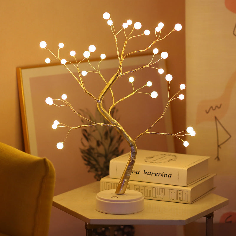 USB LED Bonsai Tree Night Light | Bendable Copper Wire Branches | 48×53cm | 36 & 108 LED | Always-On | Indoor & Outdoor | Colourful, Pink, Pearl, Warm White | Single & Twin Pack
