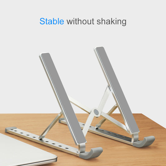 Foldable Adjustable Laptop & Tablet Stand | 11–17" | Height & Angle Adjustable | Heat Dissipation | Non-Slip | Black & Silver