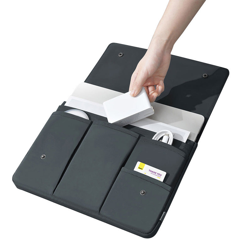 Nylon Laptop Sleeve & Protective Case | Waterproof | Multi-Pocket | 13–16 Inch | Black & White