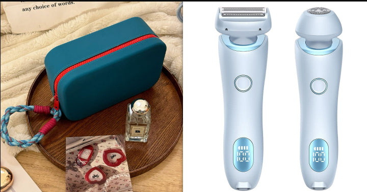 2-in-1 Women's Electric Shaver & Epilator | IPX7 Waterproof | USB Rechargeable | Full Body | Legs, Underarms & Bikini | Hypoallergenic | Wet & Dry | Pink & Blue