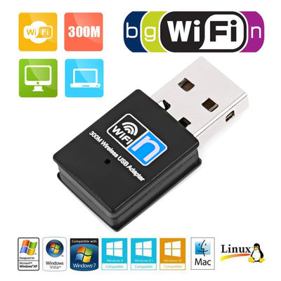 300Mbps USB WiFi Wireless Network Adapter | RTL8192EU, Windows XP/Vista/7/8/10, Linux & Mac Compatible