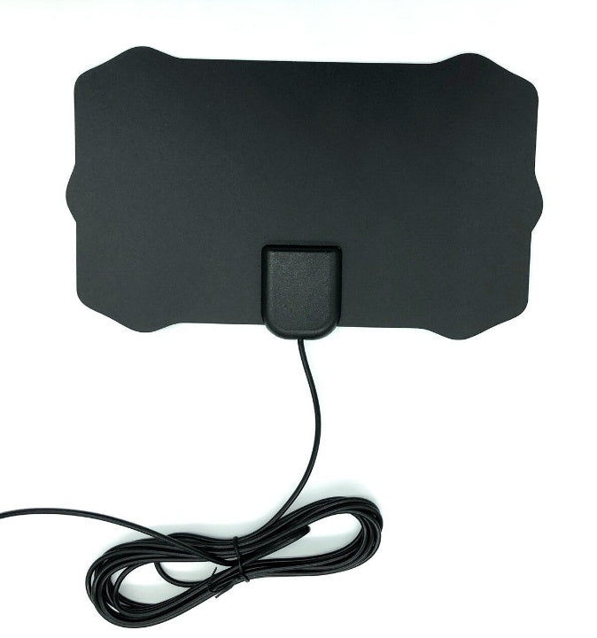 DVB-T2 Indoor HDTV Digital TV Antenna | 1080p | 80-Mile Range | 10dB Gain | 3m Cable | F-to-IEC Adapter | 140×240mm | EU, US & Japan | Single, Twin & Amplified