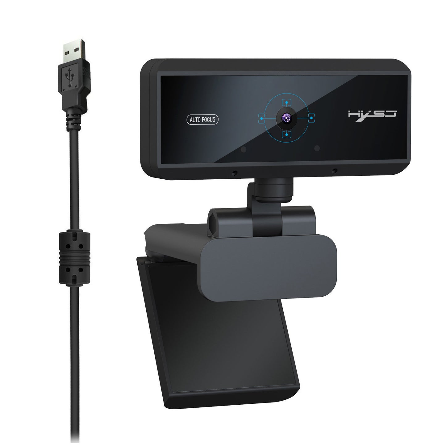 5MP USB Desktop Webcam | Autofocus | 2592×1944 | 30FPS | Driver-Free | 1.7m Cable | Black