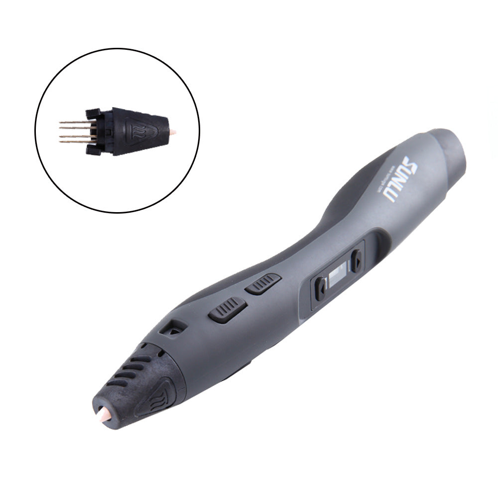 3D Printing Pen | 3D Drawing & Graffiti | EU, UK & USA Plug | 18cm | Black, Blue, Green & White