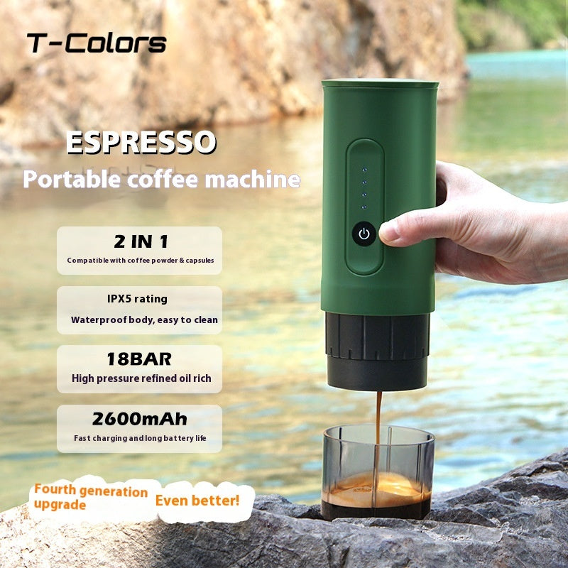 Mini Portable Electric Coffee Machine | Handheld, Stainless Steel, Travel & Car Use, 3 Colors