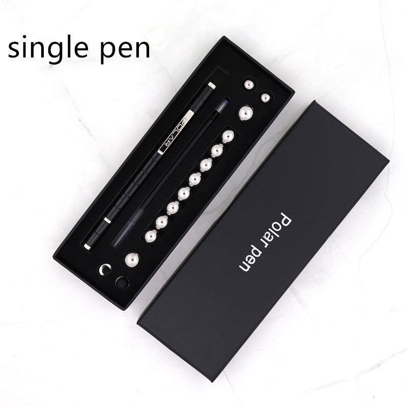 Magnetic Fidget Pen | 13 Magnetic Rings + 12 Steel Balls | Ballpoint + Stylus | Stress Relief & Focus | Gift Box Options | Black, Gold & Silver