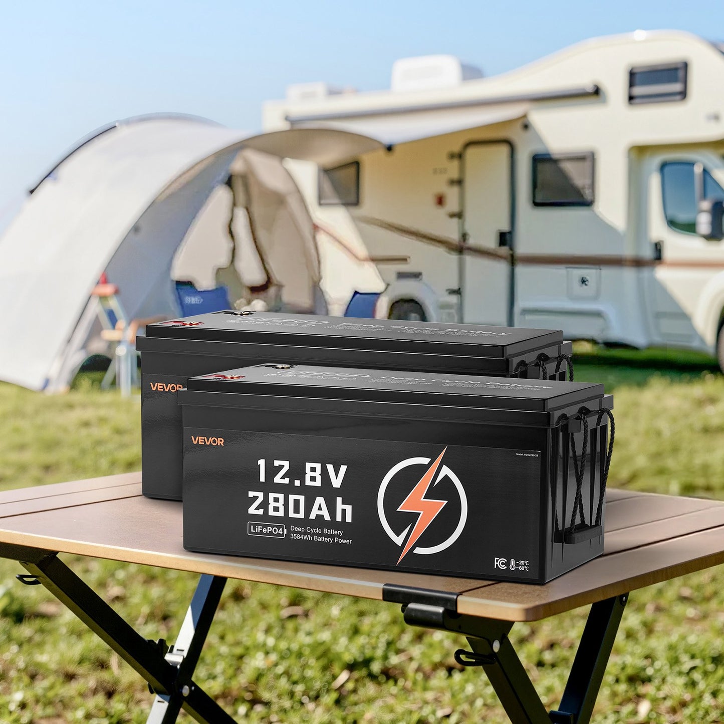 2-Pack 12V 280Ah LiFePO4 Deep Cycle Battery with BMS – Grade-A Cells