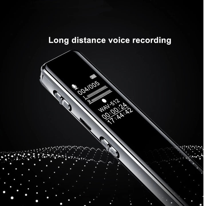 Digital Voice Recorder Pen | One-Button Recording | WAV | LCD | Bidirectional Mic | 5m Range | 1200 Min | USB 2.0 | 8GB, 16GB & 32GB | Black | Q22