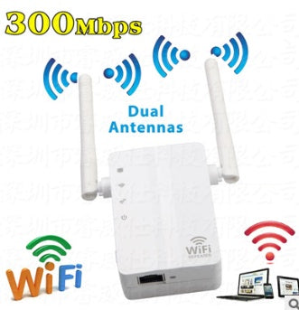 300Mbps WiFi Repeater & Signal Amplifier | 802.11b/g/n | 300m Range | EU & US Plug | White