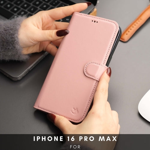 Leather MagSafe Wallet Case for iPhone 16 Pro – Full-Grain with RFID Blocking