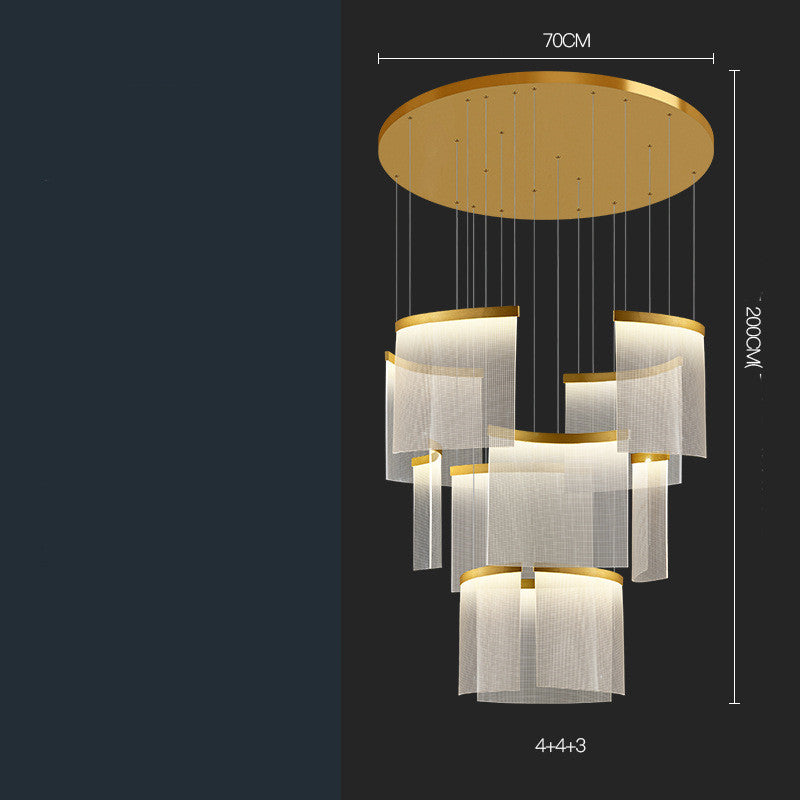 Modern Stainless Steel Grid Mesh LED Chandelier | 7-23 Heads, Black & Gold, Stepless Dimming, 111-240V, Villa & Duplex
