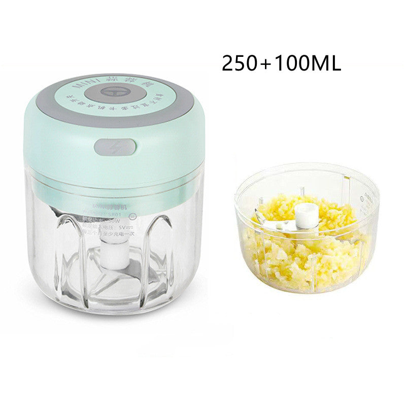 Mini Electric USB Rechargeable Garlic & Food Chopper | 30W | 1200mAh | BPA-Free | Stainless Steel Blade | 100ml, 250ml & 350ml | Green, Pink & White | Kitchen Tool