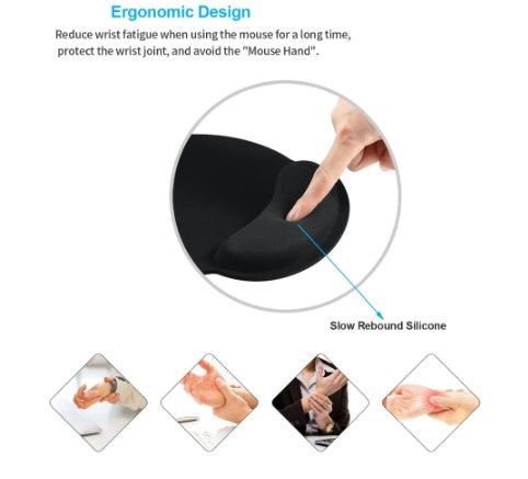 Memory Foam Wrist Rest & Mouse Pad | Ergonomic | Non-Slip Rubber Base | Keyboard & Mouse Support | 5 Styles