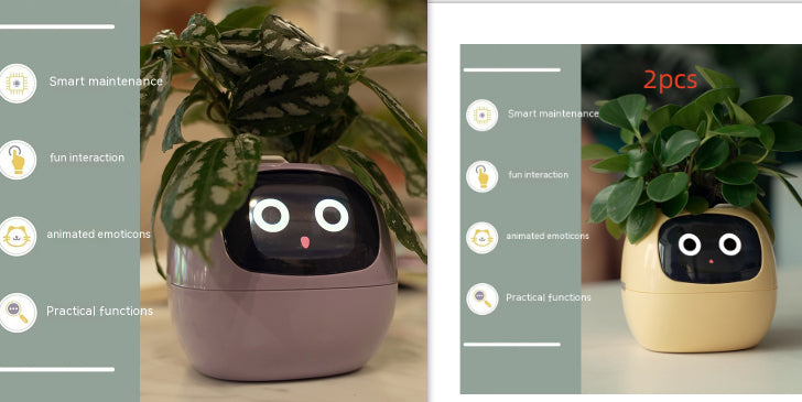 Smart AI Electronic Plant Pot – 7 Sensors, 49+ Expressions & Intelligent Water Monitor