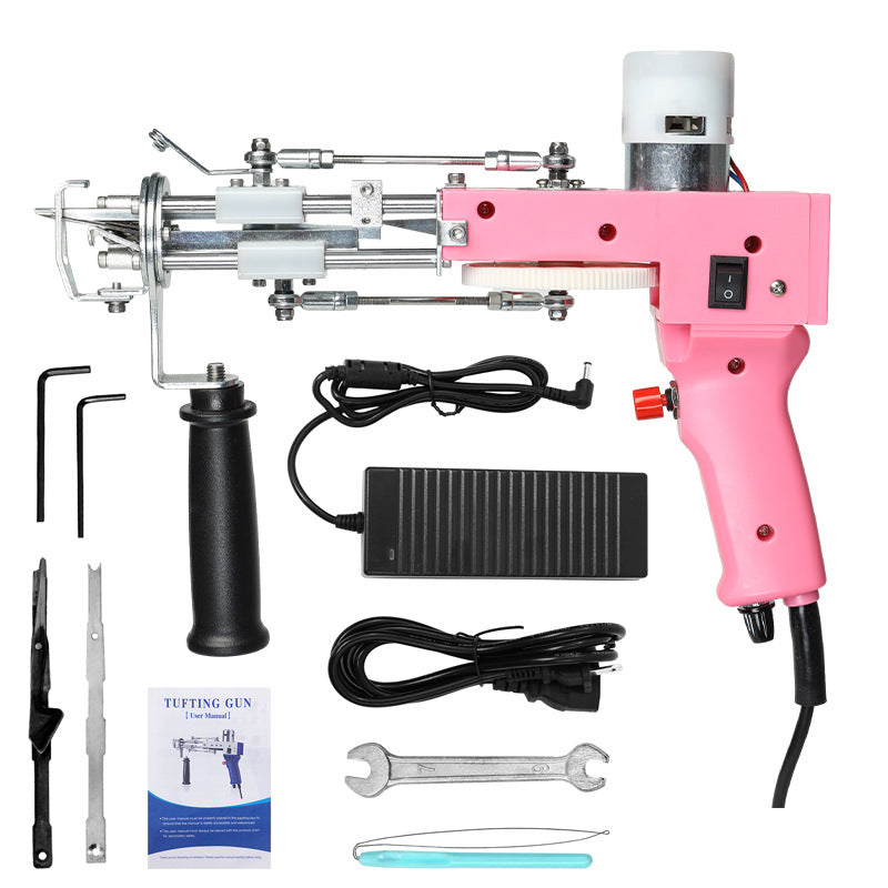 2-in-1 Electric Tufting Gun | Cut Velvet & Loop Pile, 99W, 100-240V, US/UK/AU/EU Plug