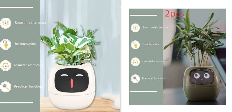 Smart AI Electronic Plant Pot – 7 Sensors, 49+ Expressions & Intelligent Water Monitor