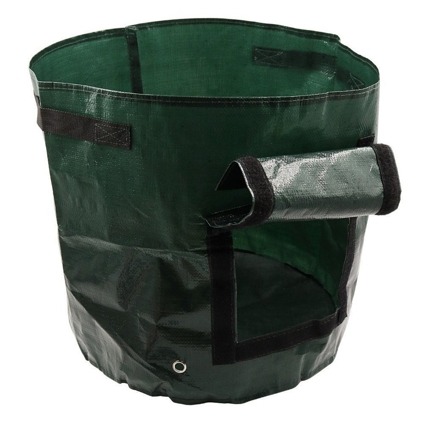 PE Garden Grow Bag | Breathable | Drainage Holes | Side Harvest Window | Double Handles | Reusable & Foldable | White/Green & Black | 5 Sizes | Balcony, Garden & Outdoor Planting