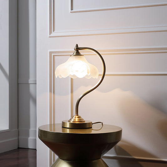 Gold Copper & Glass Pendant Bedside Lamp | Cylinder Design | E27, Max 40W | 5–10㎡