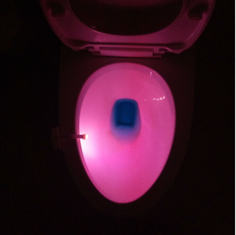 Motion Sensor Toilet Night Light | 8 & 16 Colours | PIR | Light-Sensitive | 3×AAA Battery | 6.5×7cm | Fits Any Toilet | Bedroom & Bathroom Safety Light