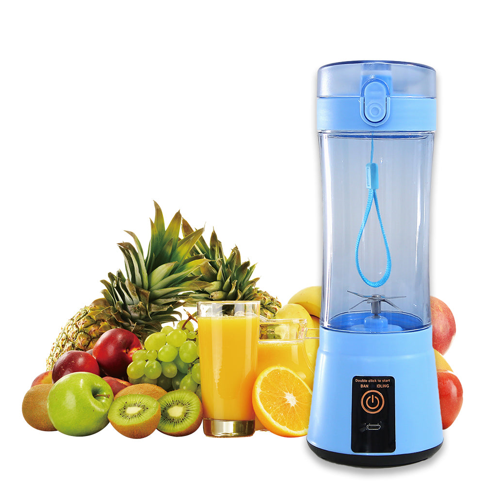 380ml USB Rechargeable Portable Personal Blender | 2000mAh, Food-Grade PC, Dual Safety Protection, Blue, Green, Pink & Yellow