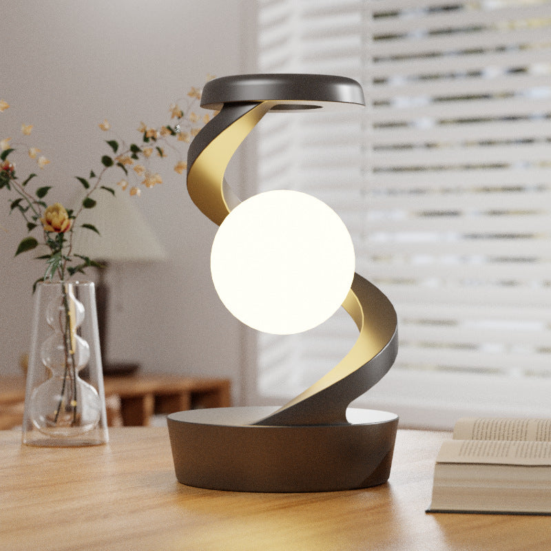 Rotating Moon Desk Lamp | 3W | Wave Control | Stepless Dimming | 15W Wireless Charging | 217mm | Gray & White