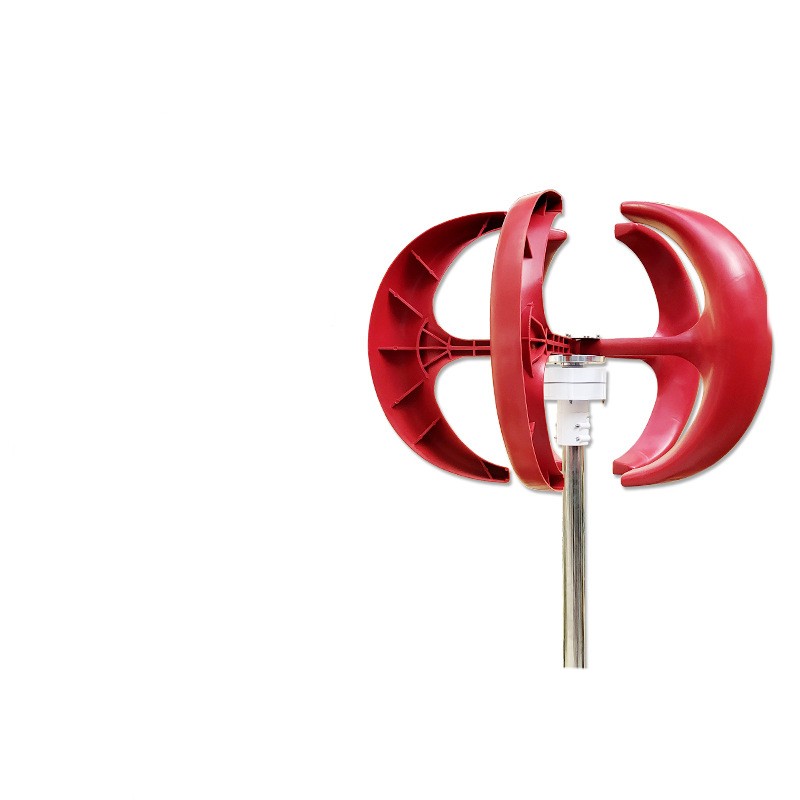 300W Lantern-Style Mini Wind Turbine Generator | 12V/24V, 5-Blade, 0.9m, Off-Grid Power (Red & White)
