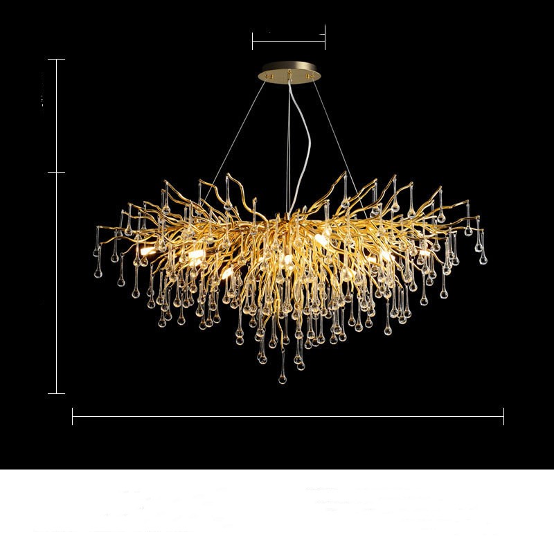 YST01 Postmodern Water Drop Crystal LED Chandelier | Aluminum, Smart Control, 10 Sizes, EU CE, 220V