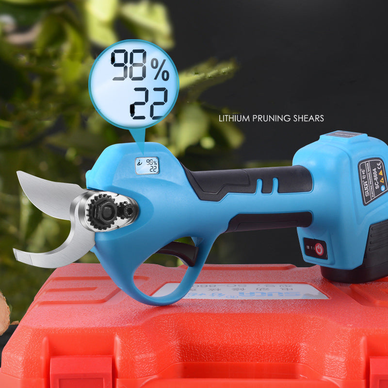 Electric Pruning Shears for Garden & Orchards | 28mm Cut, High Carbon Steel Blade, 200mm, EU Plug