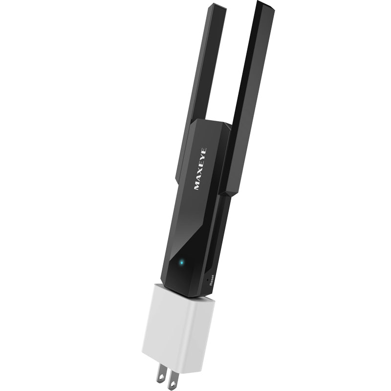 300Mbps WiFi Signal Amplifier & Repeater | MTK Chip, Dual-Side Heat Sink, Compact Design | Black