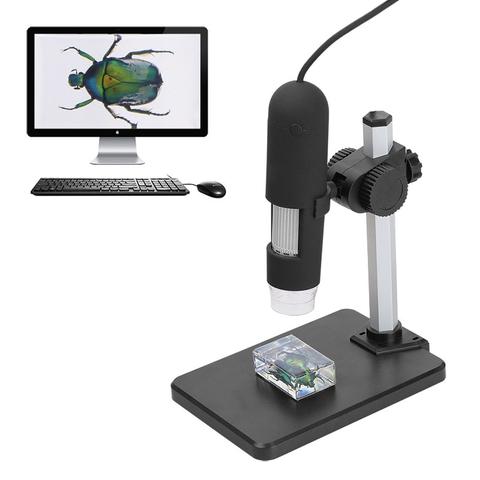 1000X USB Digital Microscope Camera | 8 LED | 5× Digital Zoom | 0–40mm Focus | 640×480 | 30fps | Driver-Free | USB 2.0 | Black