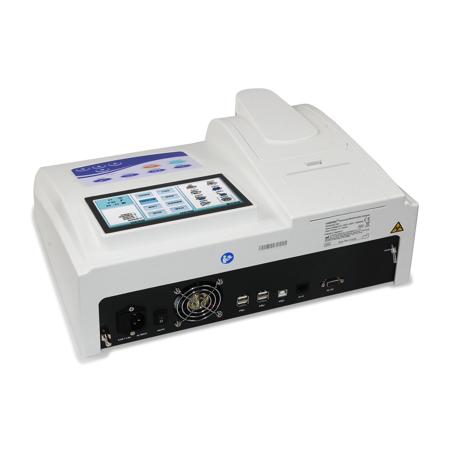 CONTEC BC300 Semi-Auto Biochemistry Blood Analyzer | Touch Screen & Built-in Printer