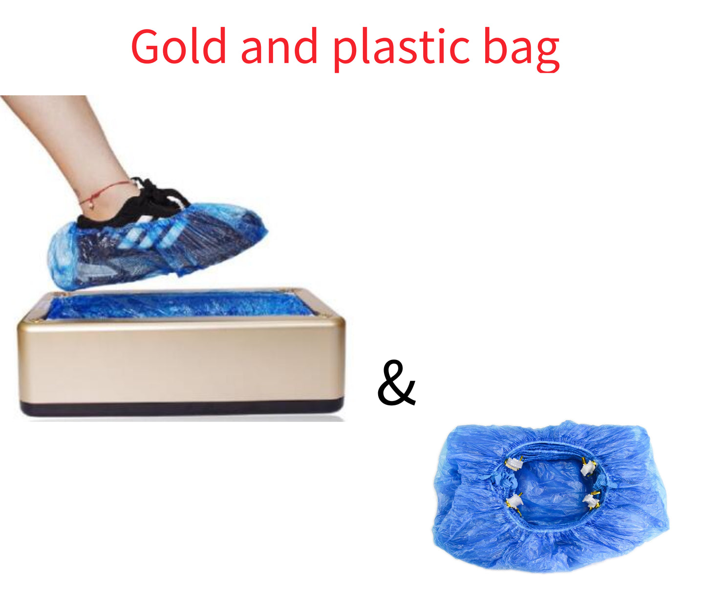 Automatic Disposable Shoe Cover Dispenser | 42×21×13cm | Blue, Gold, Purple, Silver & Rose | Machine Only, With 100pcs Shoe Covers & Gift Box Set | Home, Office & Medical Use