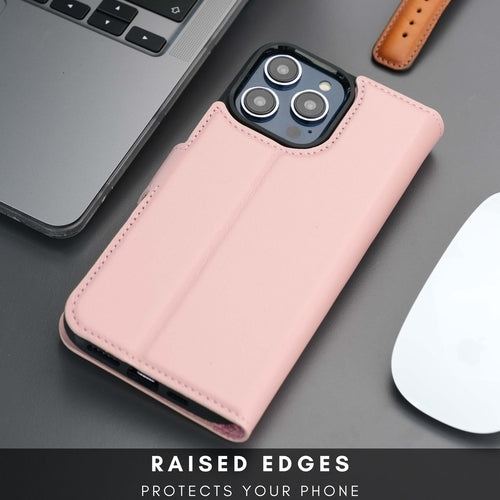 Leather MagSafe Wallet Case for iPhone 16 Pro – Full-Grain with RFID Blocking