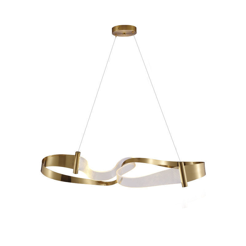 Light Luxury Iron Streamer LED Chandelier | Warm & Cool White, Ø60 & Ø80cm, 110-220V, 15-30㎡, Living Room