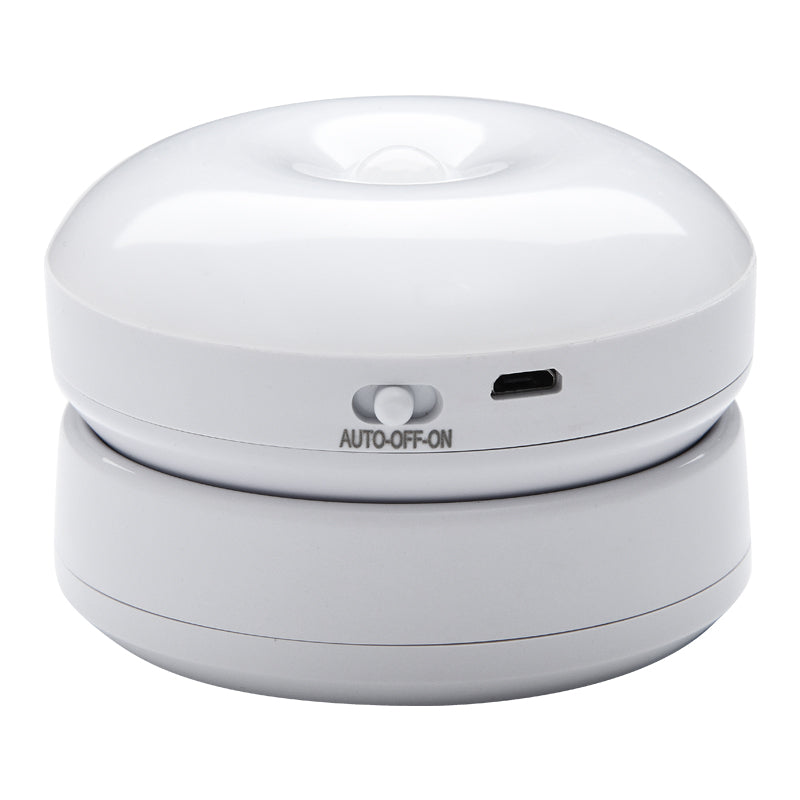 Rotating PIR Motion Sensor Night Light | USB Rechargeable | 120° | 3–5m | ON/OFF/AUTO | 83×83×56mm | ABS | Corridor, Wardrobe, Garage & Stairway | White & Yellow Light